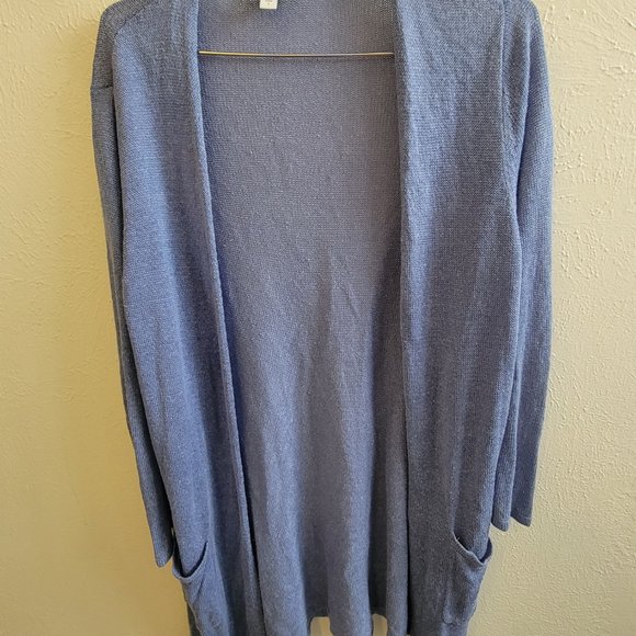 Medium purple/blue open-front jjill cardigan sweater - Picture 1 of 6